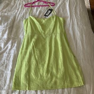 Green Linen Skater dress